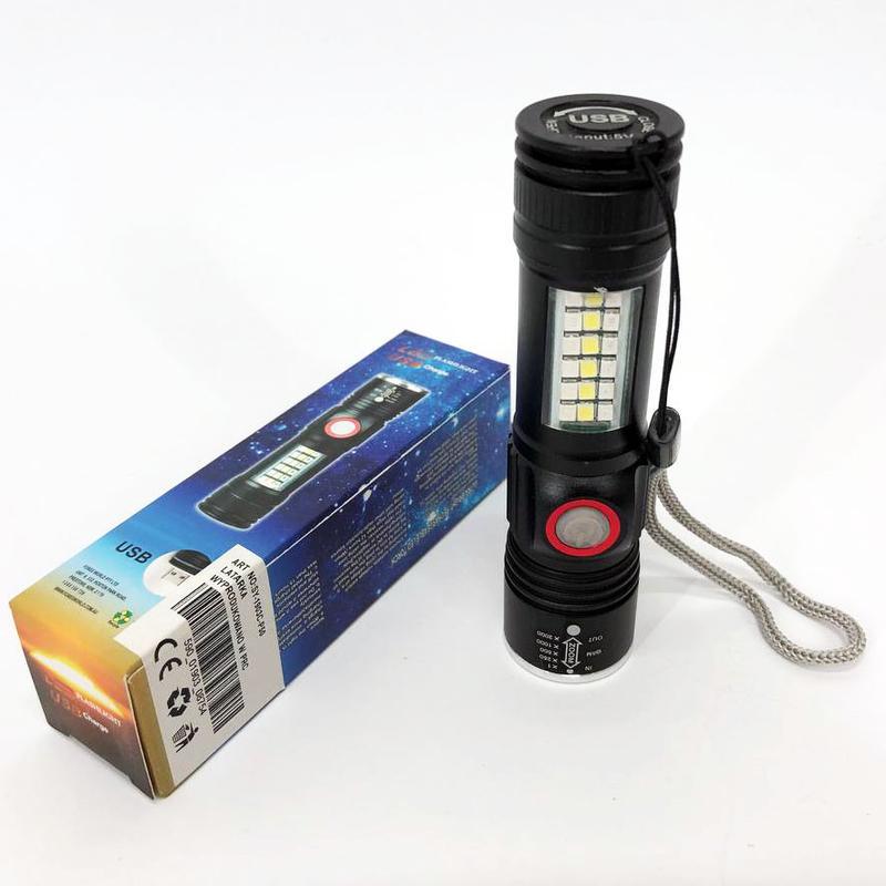 Фонарь SY-1903C-P50+SMD RGB Alarm ЗУ USB - фото 8