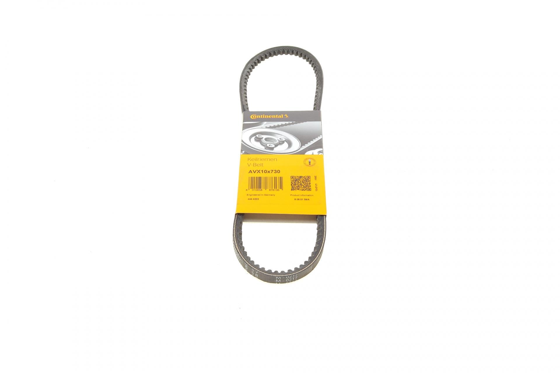 Ремінь генератора Continental VOLKSWAGEN Golf/Jetta/Passat 1.5-2.0 80-92/Seat Toledo 1.6/2.0 91-03 (AVX10X730)