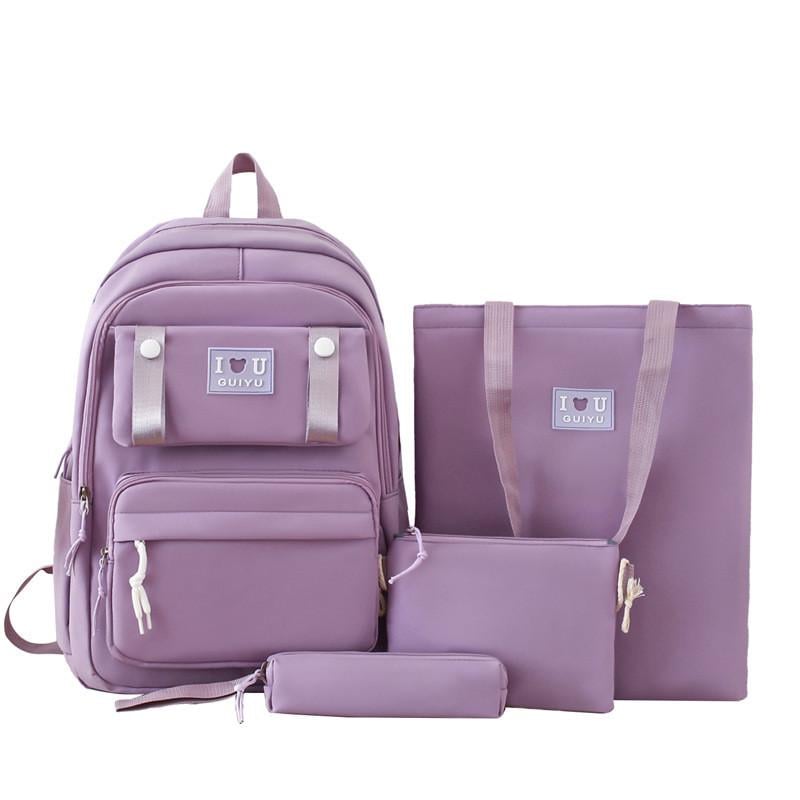 Школьный рюкзак для девочки 4в1 Фиолетовый (SG5575-4) - фото 1