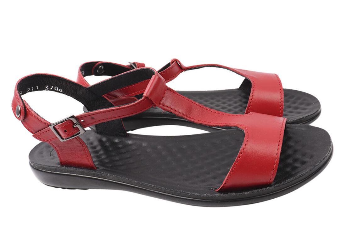 Босоножки женские Tibet из текстиля на низком ходу с открытой пяткой р. 38 Красный (1110-21LBC)