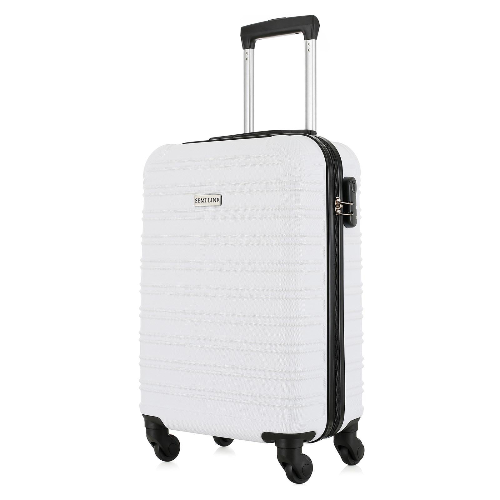 Чемодан SEMI LINE 20" T5952-1 37 л ABS-пластик 4 колеса алюминиевая ручка кодовый замок ручная кладь S White