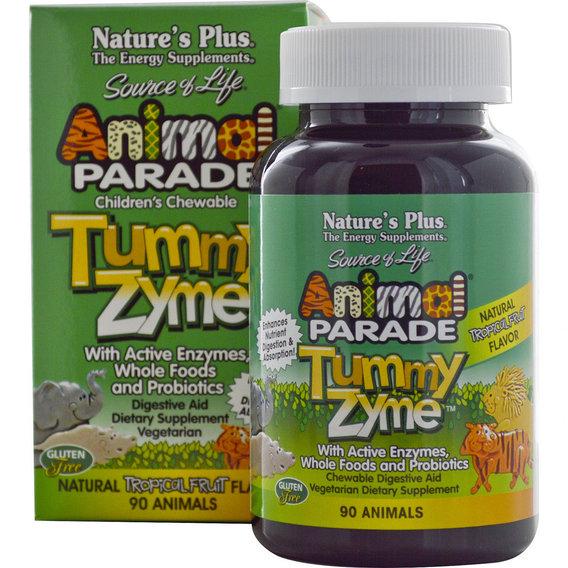 Пищеварительные ферменты Nature's Plus Animal Parade Tummy Zume 90 Chewable Tabs Tropical Fruit