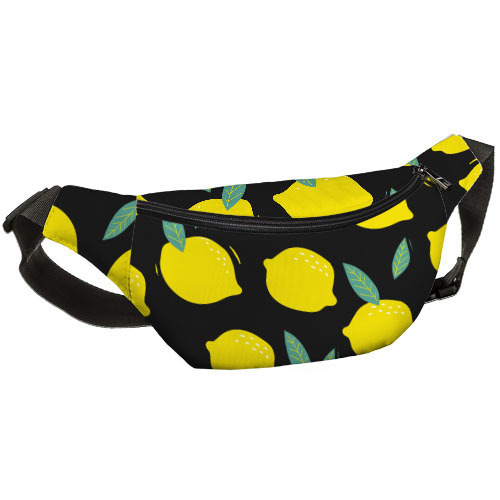 Сумка-бананка через плечо и на пояс Presentville Bumbag Лимоны 27х16 см (BB_20J001_BL)