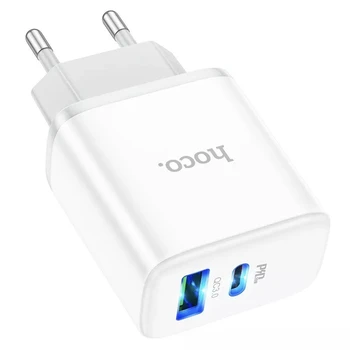 Зарядное устройство Hoco C105А USB/USB-C PD20W QC3.0 Белый (2661182527) - фото 3 Зарядное устройство Hoco C105А USB/USB-C PD20W QC3.0 Белый (2661182527) - фото 3
