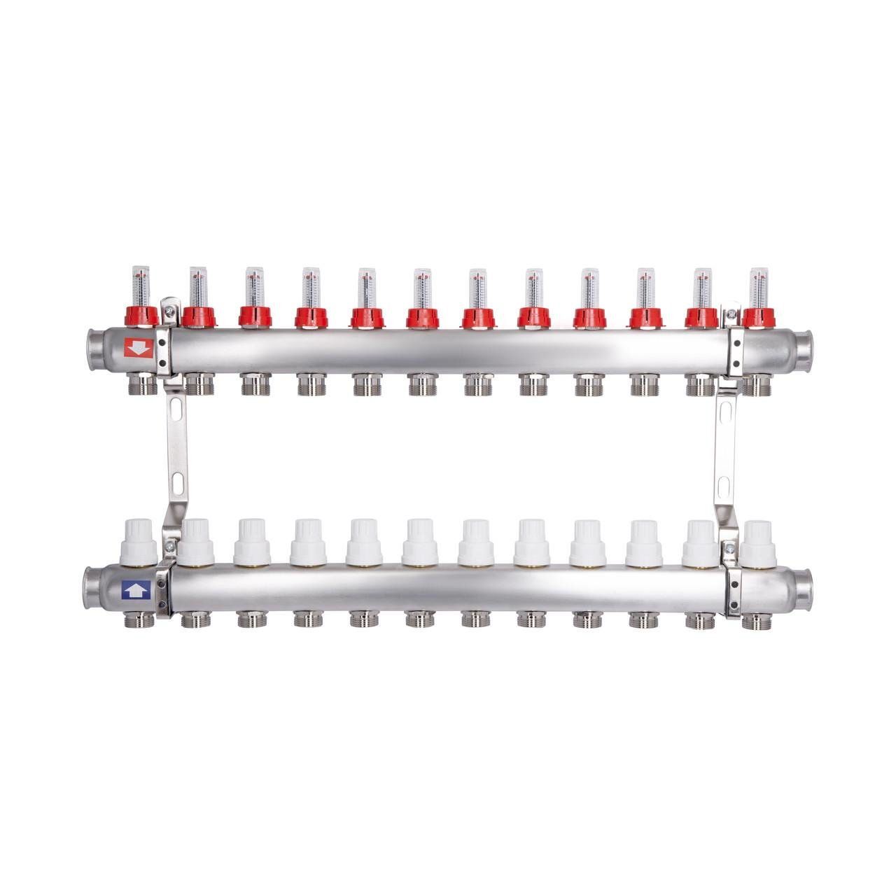 Коллектор для отопления с расходомерами SD Plus 1" 12 выходов (SD00412)
