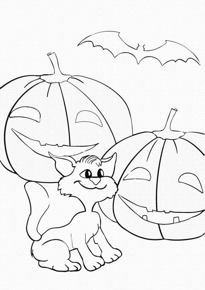 Роспись на холсте Art Craft Тыквы и котик 25х30 см (15508-AC)