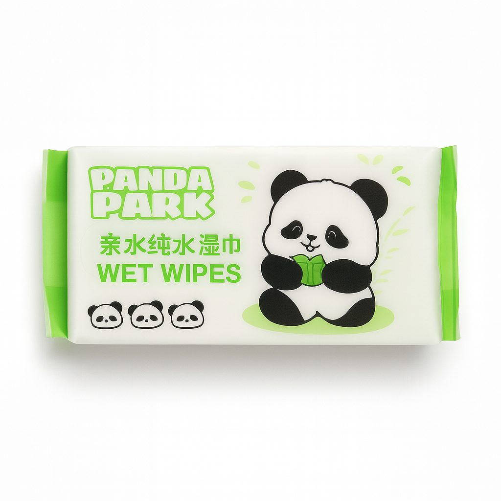 Салфетки влажные мини Panda Park Панда Natural Cotton без спирта и запаха 8 шт. (0599)