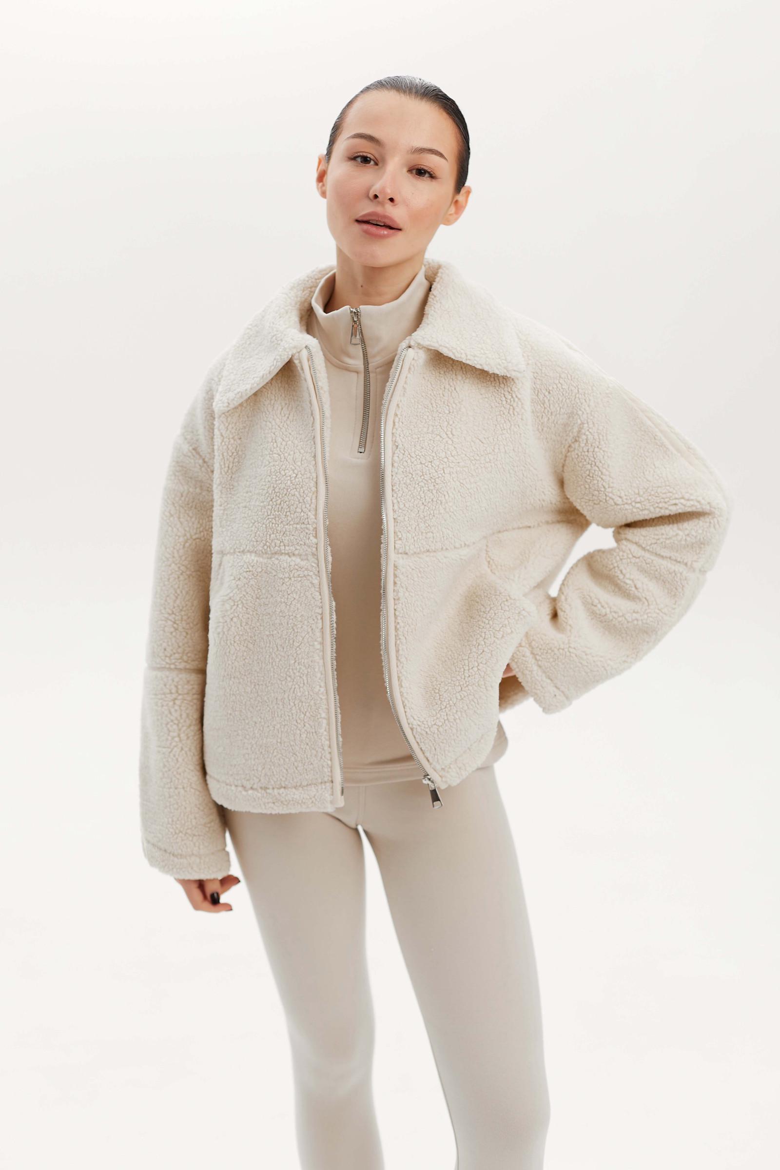 Куртка женская NUOF Sherpa тедди S Молочный (434)