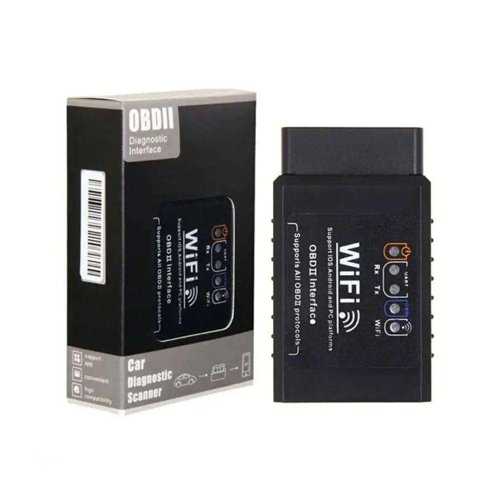 Сканер для диагностики автомобиля беспроводной OBD2 ELM327 WI-FI совместим с iOS/iPhone/Android/Windows 32х47х23 мм (opt-21375)