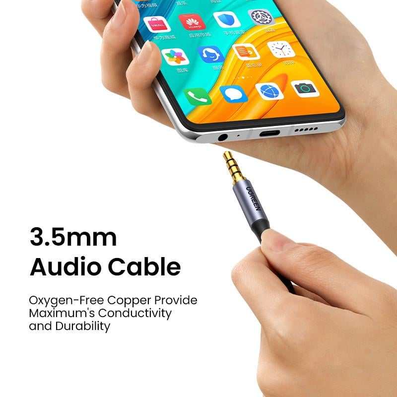 Кабель аудио UGREEN 4 pin TRRS 3,5 мм Hi-Fi профессиональный AUX 1,5 м Black (AV183) - фото 3 Кабель аудио UGREEN 4 pin TRRS 3,5 мм Hi-Fi профессиональный AUX 1,5 м Black (AV183) - фото 3