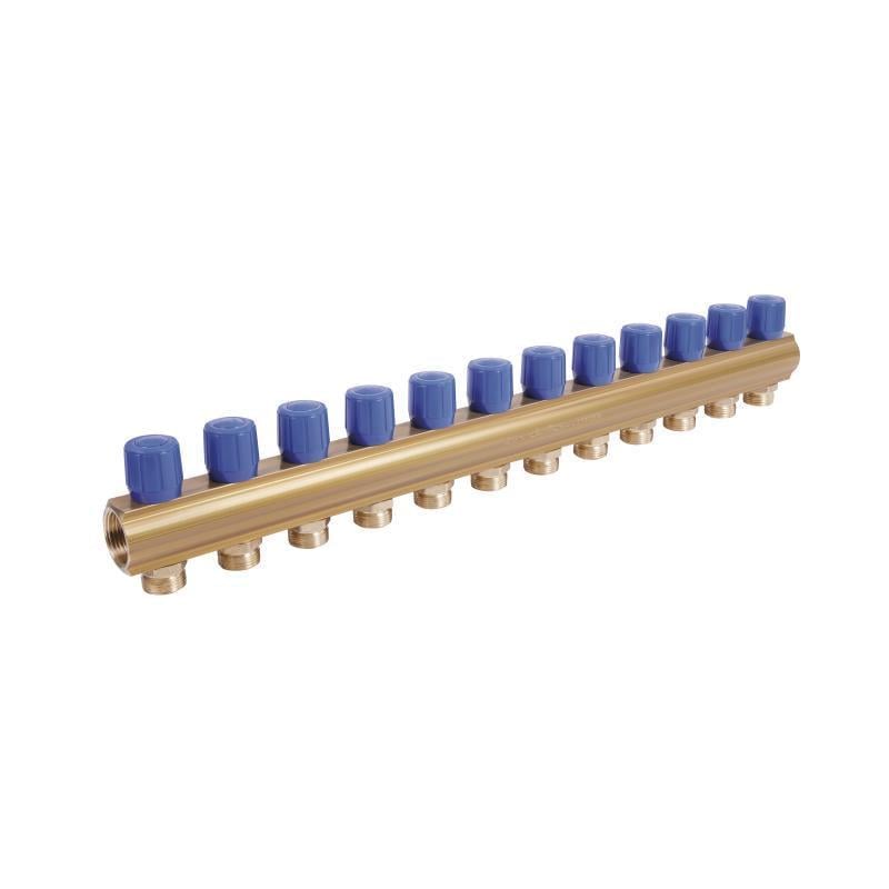 Коллектор Icma №1105 с регулировочными вентилями 1"х12 выходов Blue (FRRS00049615)