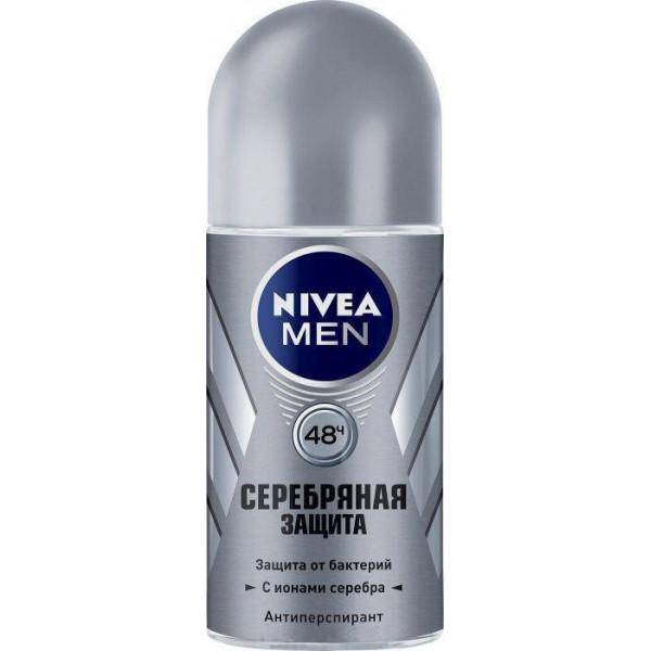Кульковий дезодорант для чоловіків Nivea Срібний захист 50 мл (307036)