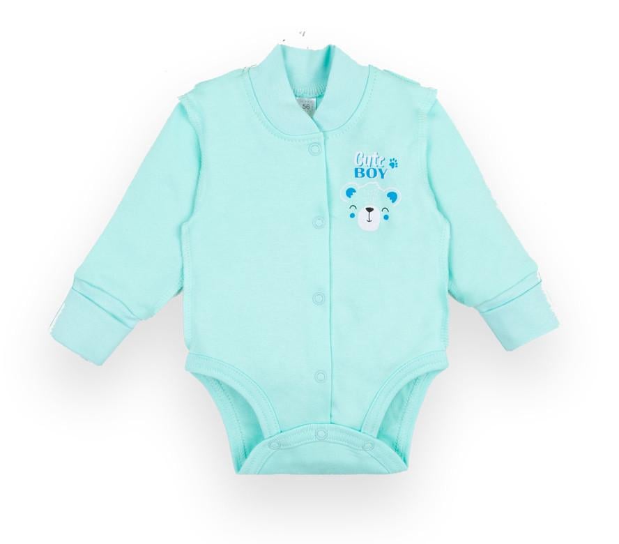 Боди детское хлопковое для мальчика на кнопках Gabbi BD-21-21-1 Дайс 56 см Мятный (12922)