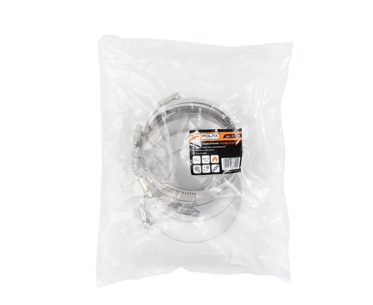 Хомут W2 90-110 нержавеющая сталь 10 шт. (2428929737) - фото 2