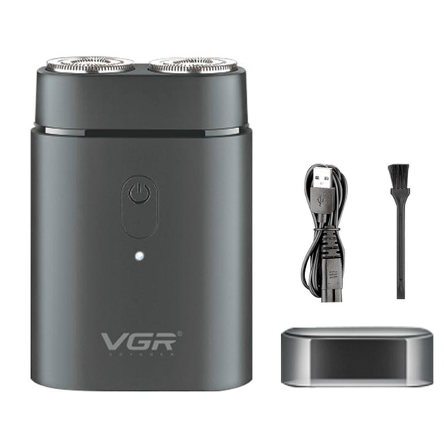 Електробритва роторна VGR V-341 USB акумуляторна 2 бритвенні головки Чорний (ML-04847)