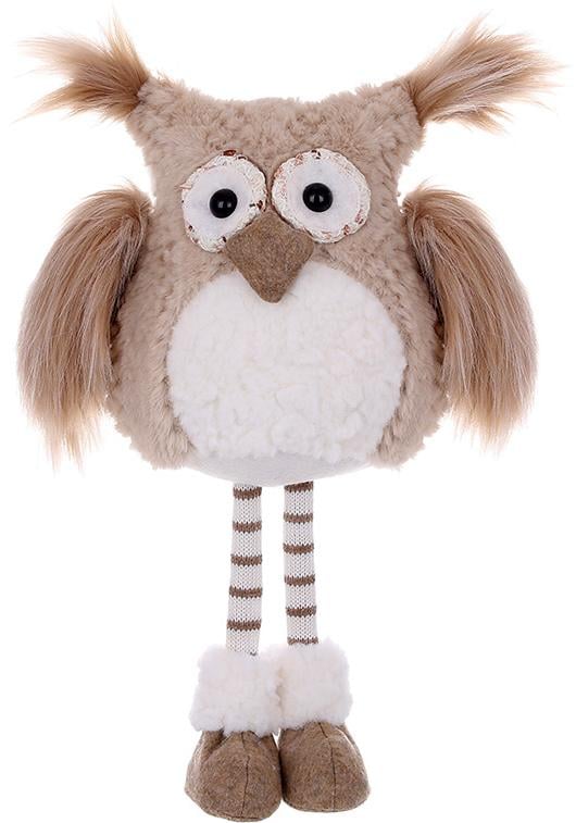 Игрушка мягкая Совушка в чулках 52 см Бежевый