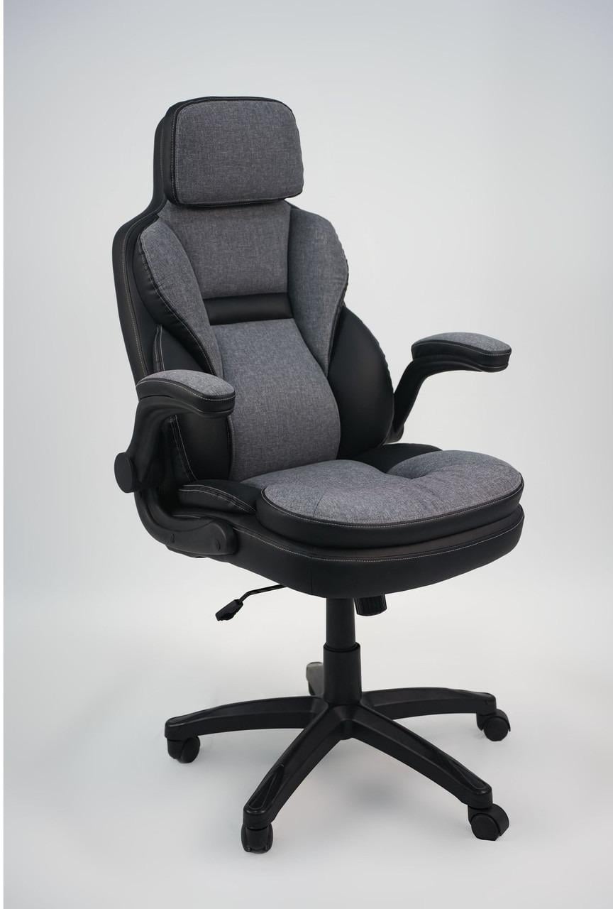 Крісло Alpharo тканина Чорний/Темно-сірий