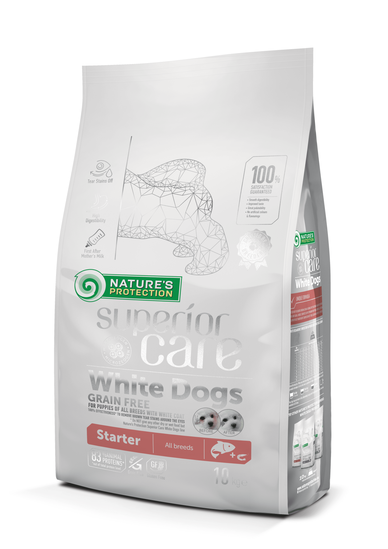 Корм сухий Nature's Protection Superior Care White Dogs Grain Free Starter All Breeds для щенят з білим забарвленням вовни 10 кг (NPSC45670) - фото 1