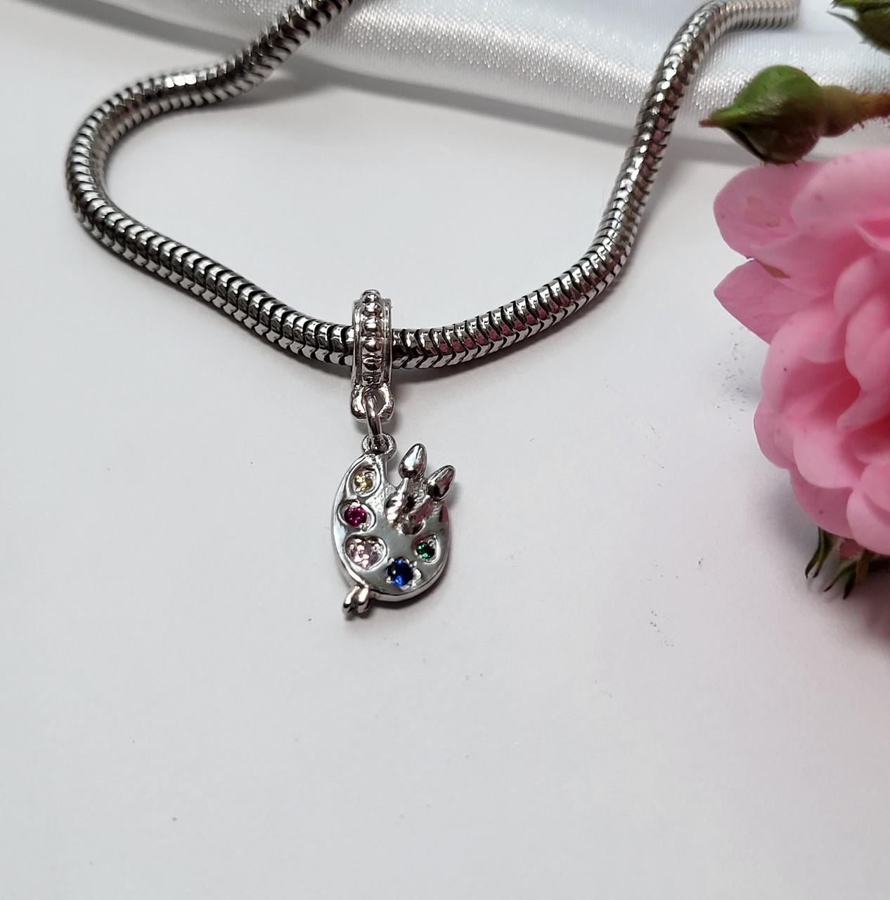 Шарм Палітра з різнобарвним камінням срібло 925 проби (865р)