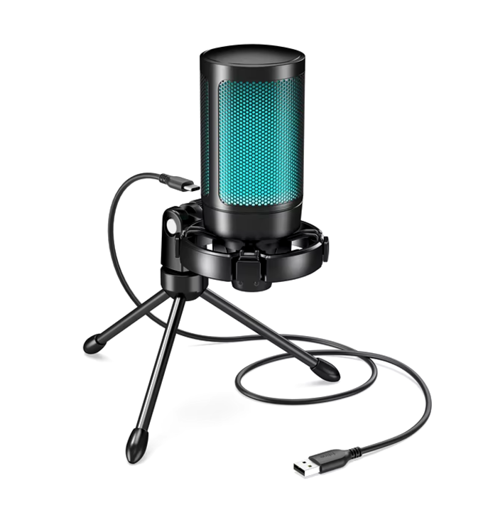 Микрофон студийный FIFINE AmpliGame RGB USB Gaming Microphone (A2)