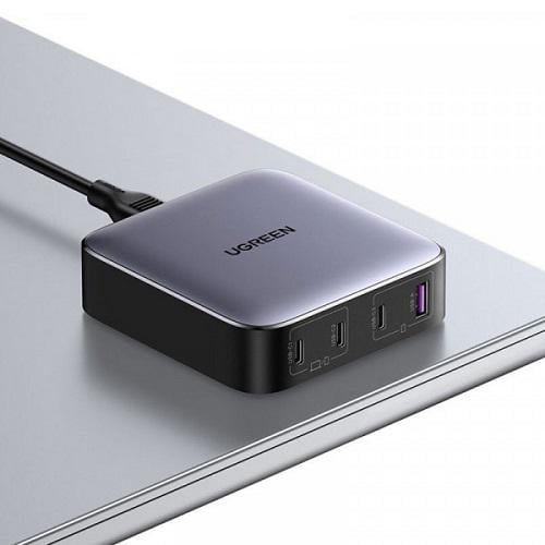 Зарядное устройство сетевое Ugreen CD328 100 Вт GaN 3хUSB-C/USB-A Nexode Series Черный (11120235) - фото 3 Зарядное устройство сетевое Ugreen CD328 100 Вт GaN 3хUSB-C/USB-A Nexode Series Черный (11120235) - фото 3