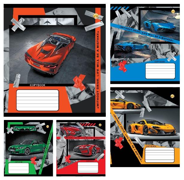 Зошити учнівські у лінійку Тетрада ТЕ22208 АВТОМОБІЛІ 18 арк. 20 шт. в уп. (MTT-164577)