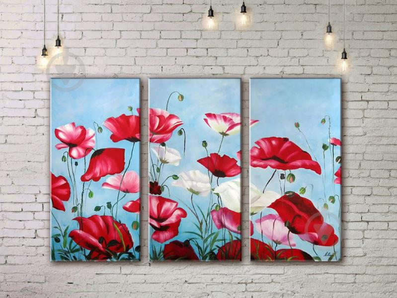 Модульная картина акрилом цветы ArtStar MHM17_3_166 размер 60 х 90 см