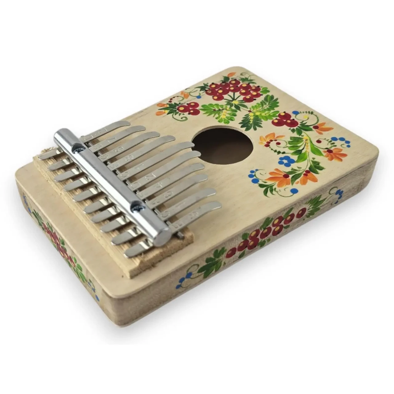Калімба з ручним розписом квіткова казка 17х11,7х2,5 см (35847A)