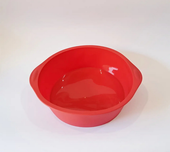 Форма силіконова для пирогів та тортів кругла з ручками 15,8 см Червоний (SAM-05578) - фото 4