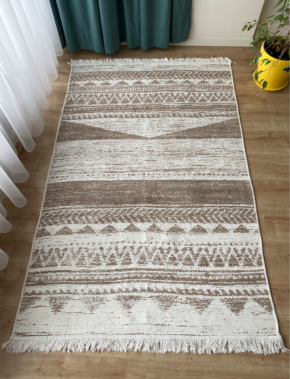 Плетеный двухсторонний коврик Shana Arty 06 120x180 см Бежевый - фото 2