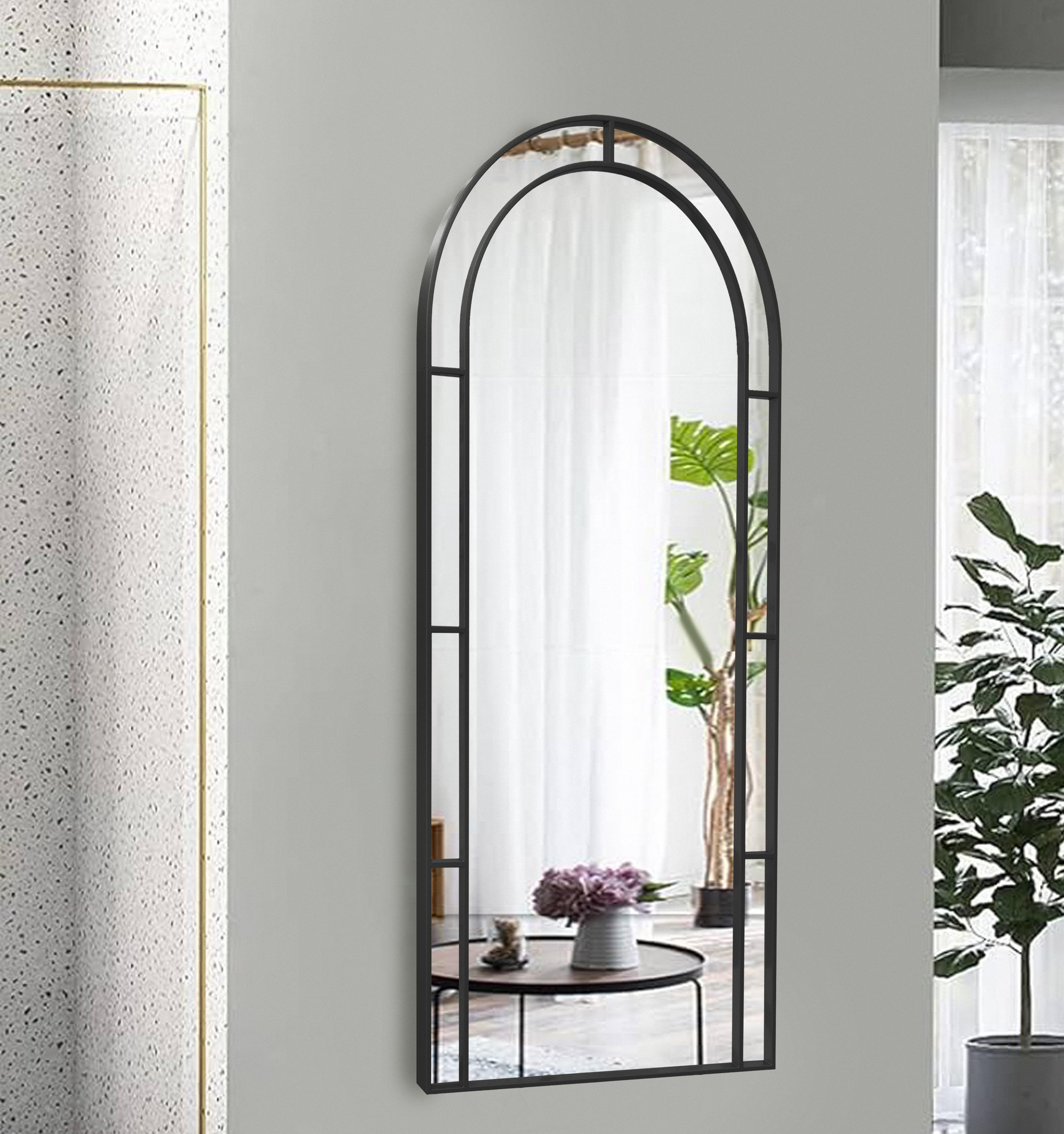 Зеркало Art-com двойная Арка ростовая в металлической рамке 1500х700 мм Черный (МР10)