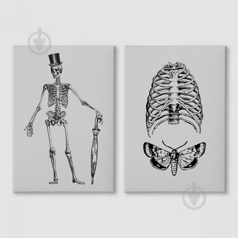 Модульная картина из двух частей Веселый Скелет Malevich Store 153x100 см (MK21208)
