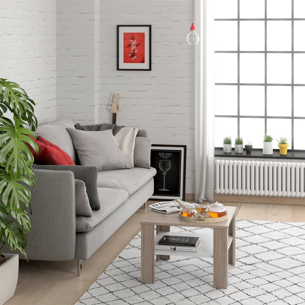 Столик чайный Vicco Homer 60x60 белый/Сонома - фото 6 Столик чайный Vicco Homer 60x60 белый/Сонома - фото 6