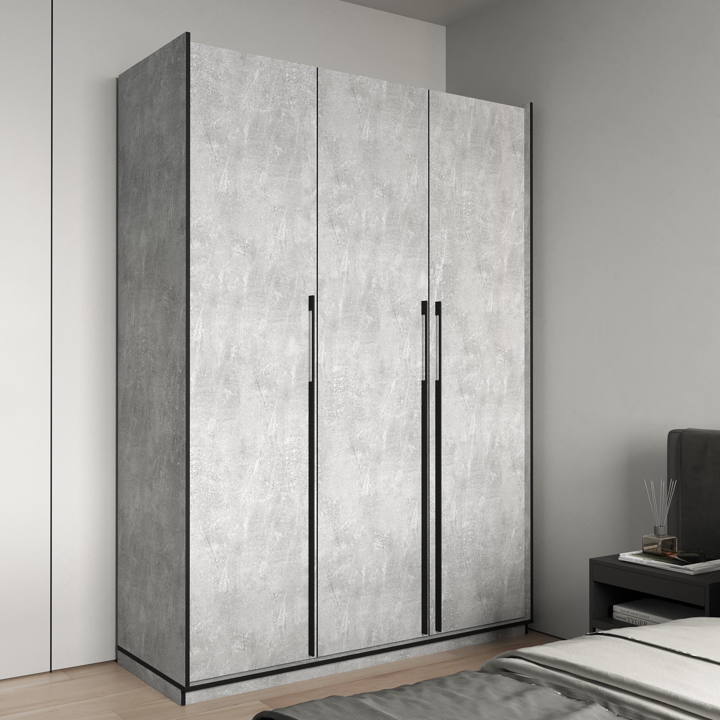 Шафа Moreli Ramo R-00016 з полицями та штангою 1484x2100x570 мм Бетон (23776406)