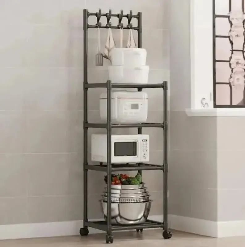 Полка B8107 на 4 яруса напольная 42x34x130 см (27415565) - фото 6