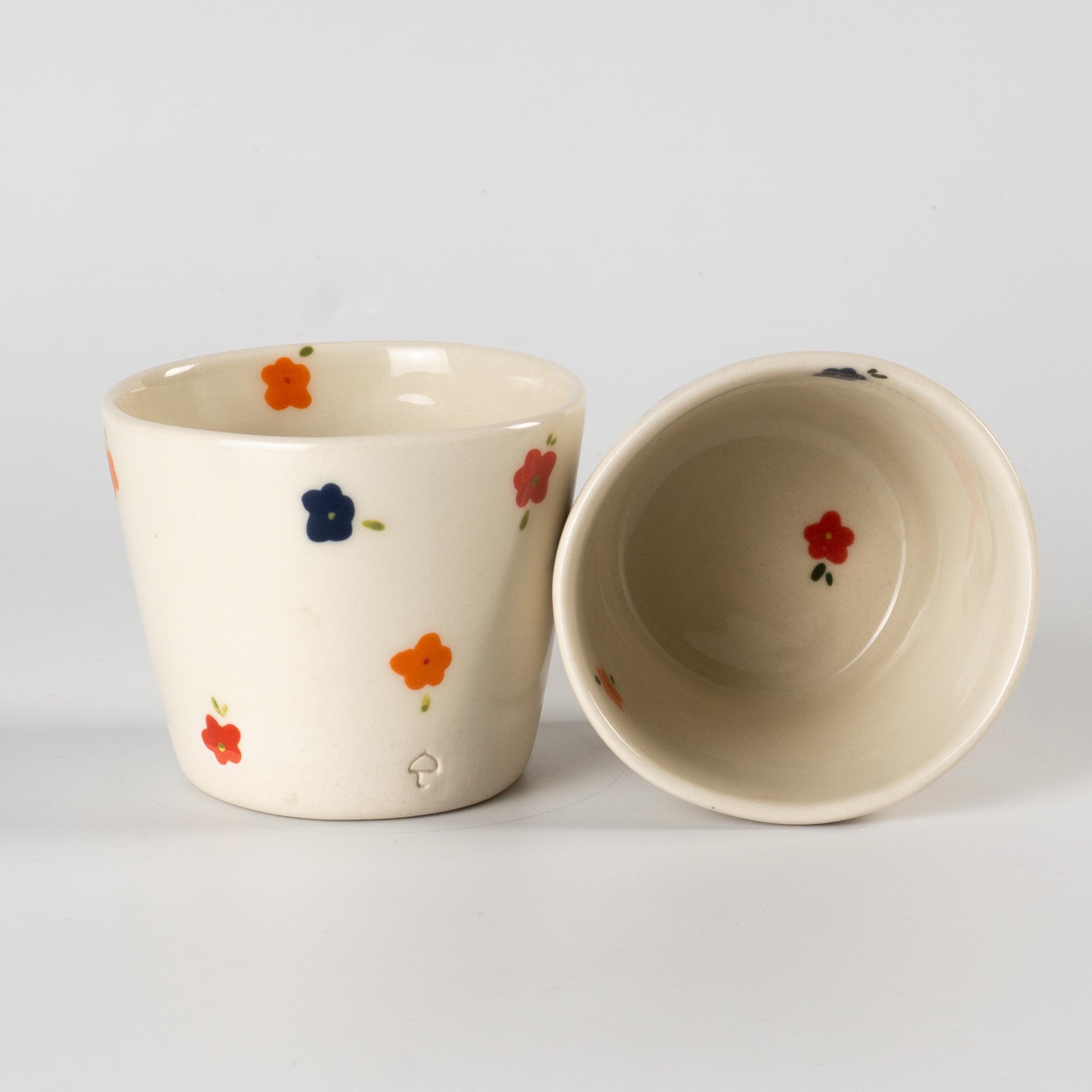 Стаканчик керамический с цветами ручная работа полуфарфор 200 мл (PRS-GL-IMG-ONE-I-FLWR) - фото 3