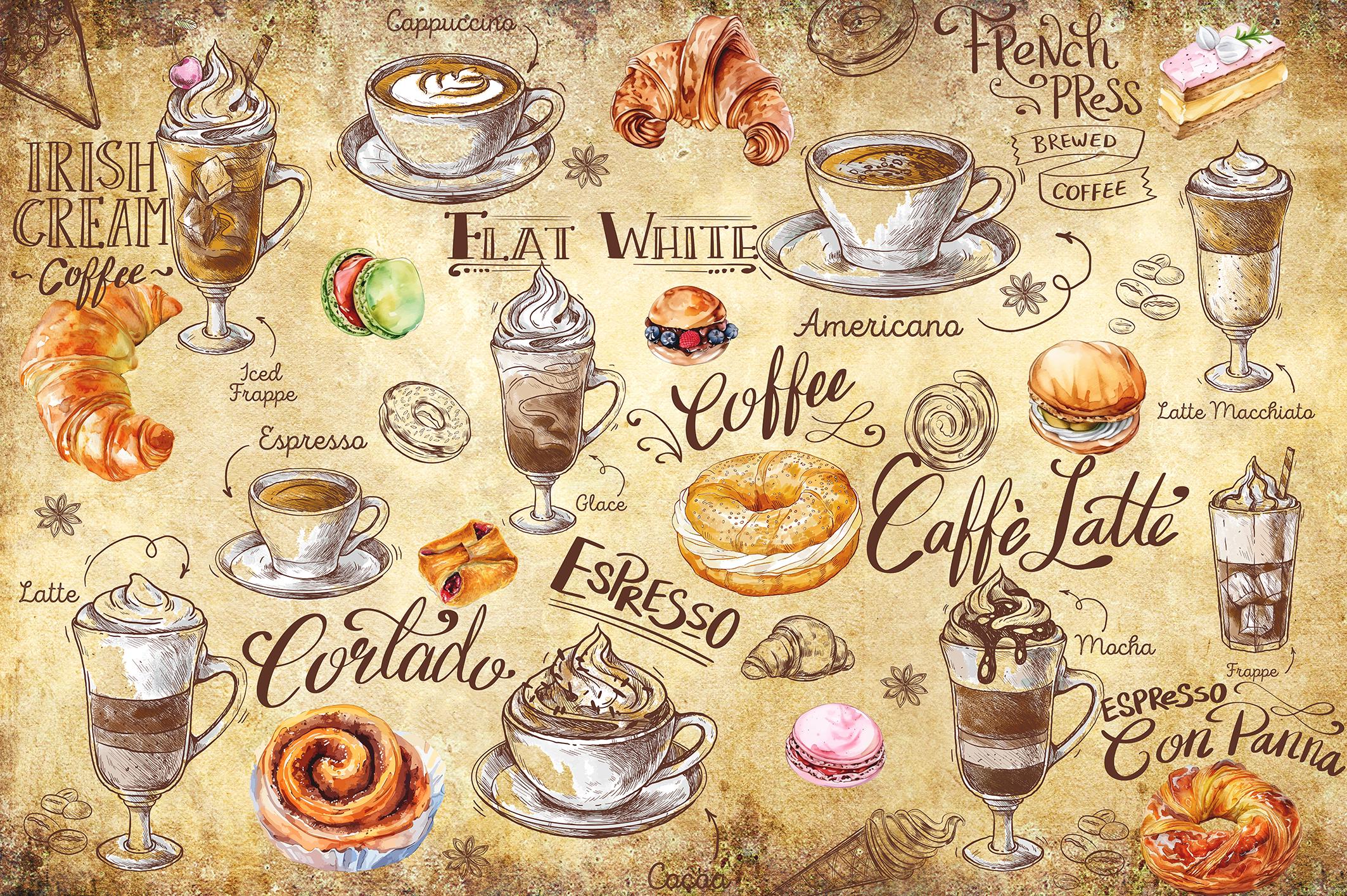 Фотообои флизелиновые Upstream Кофе и десерт 315х210 см (S5OTR-086/5)