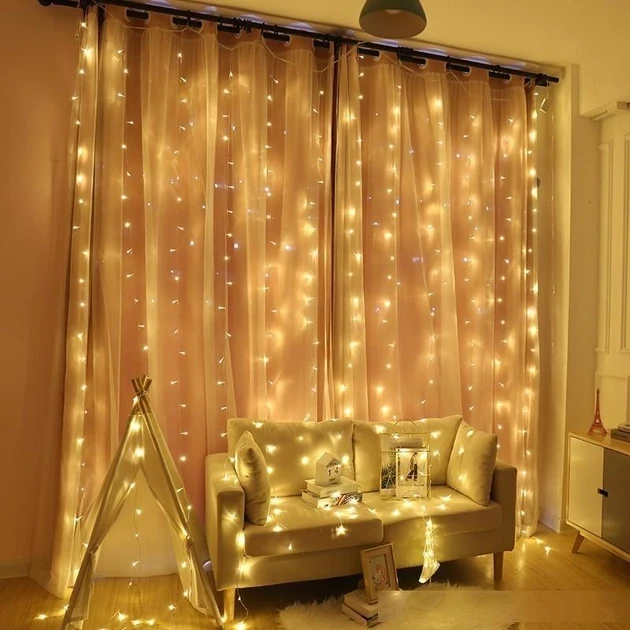 Гирлянда-штора новогодняя светодиодная 3х3 м (2479517052)