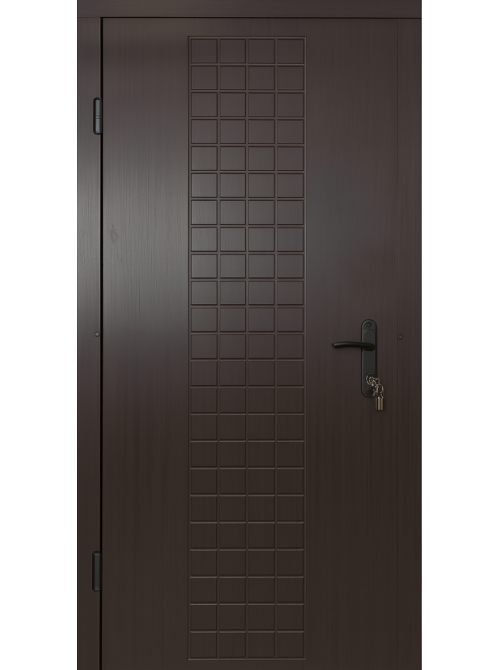 Дверь входная левая MSM Вулкан МДФ/МДФ 2050х960 мм Венге темный