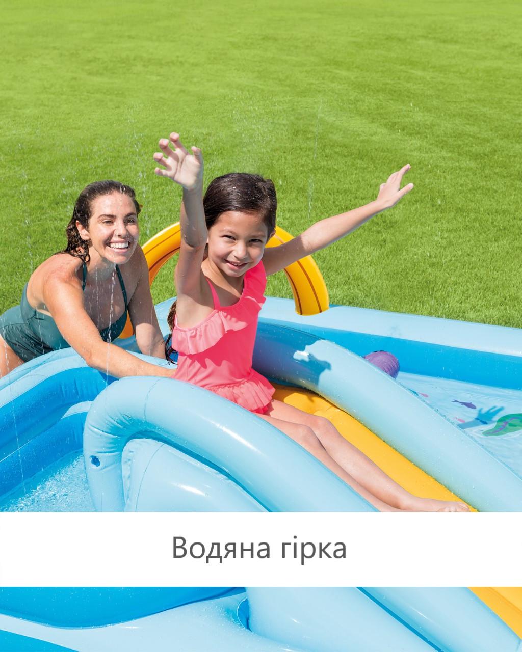 Бассейн детский надувной Intex Jungle с горкой и фонтанчиком (57161) - фото 3