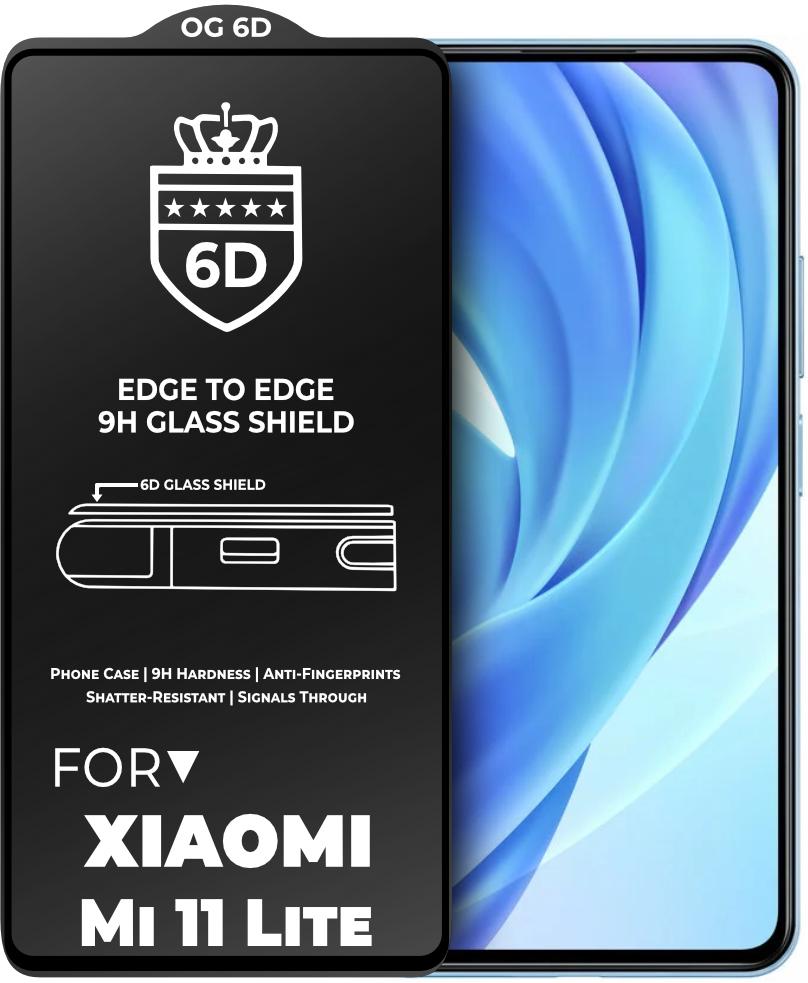 Защитное стекло 6D OG Crown Xiaomi Mi 11 Lite Black (23789)