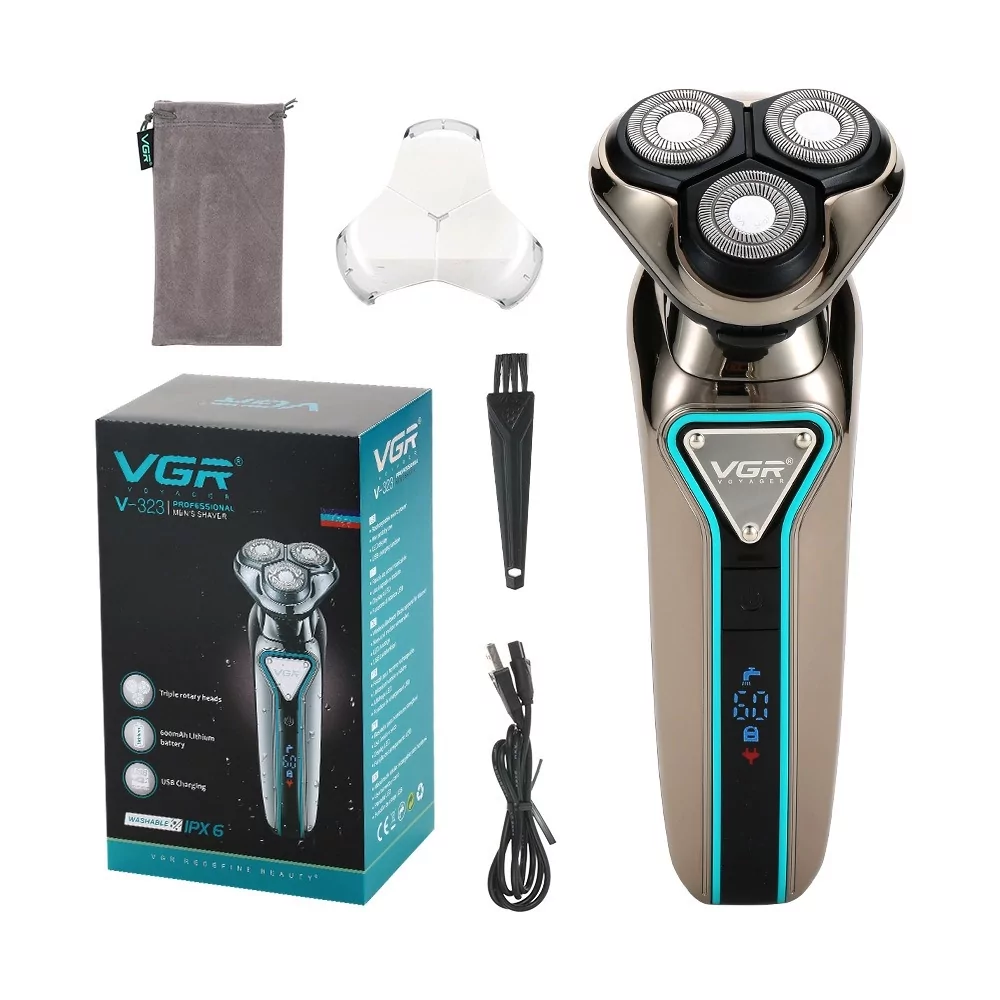 Бритва чоловіча акумуляторна VGR V-323 USB 5 Вт Сірий