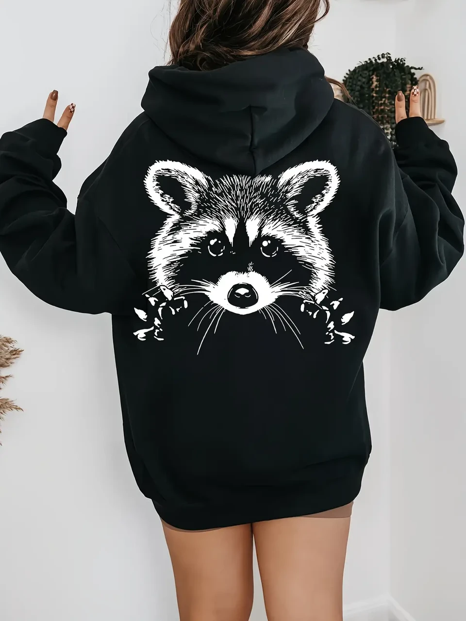 Худи женское с принтом Pin-000-2758 XXL Черный (2700322447)