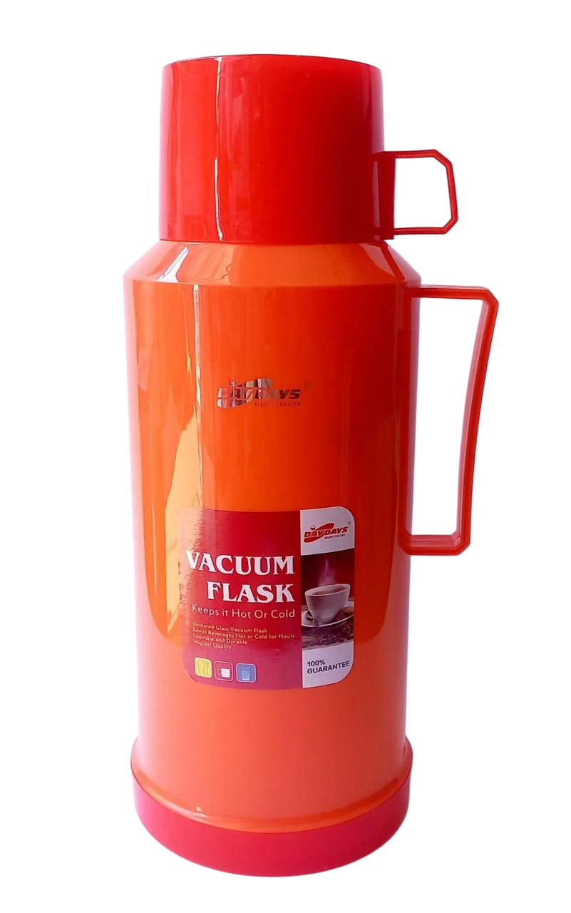 Термос вакуумний DayDays зі скляною колбою 1,8 л Помаранчевий