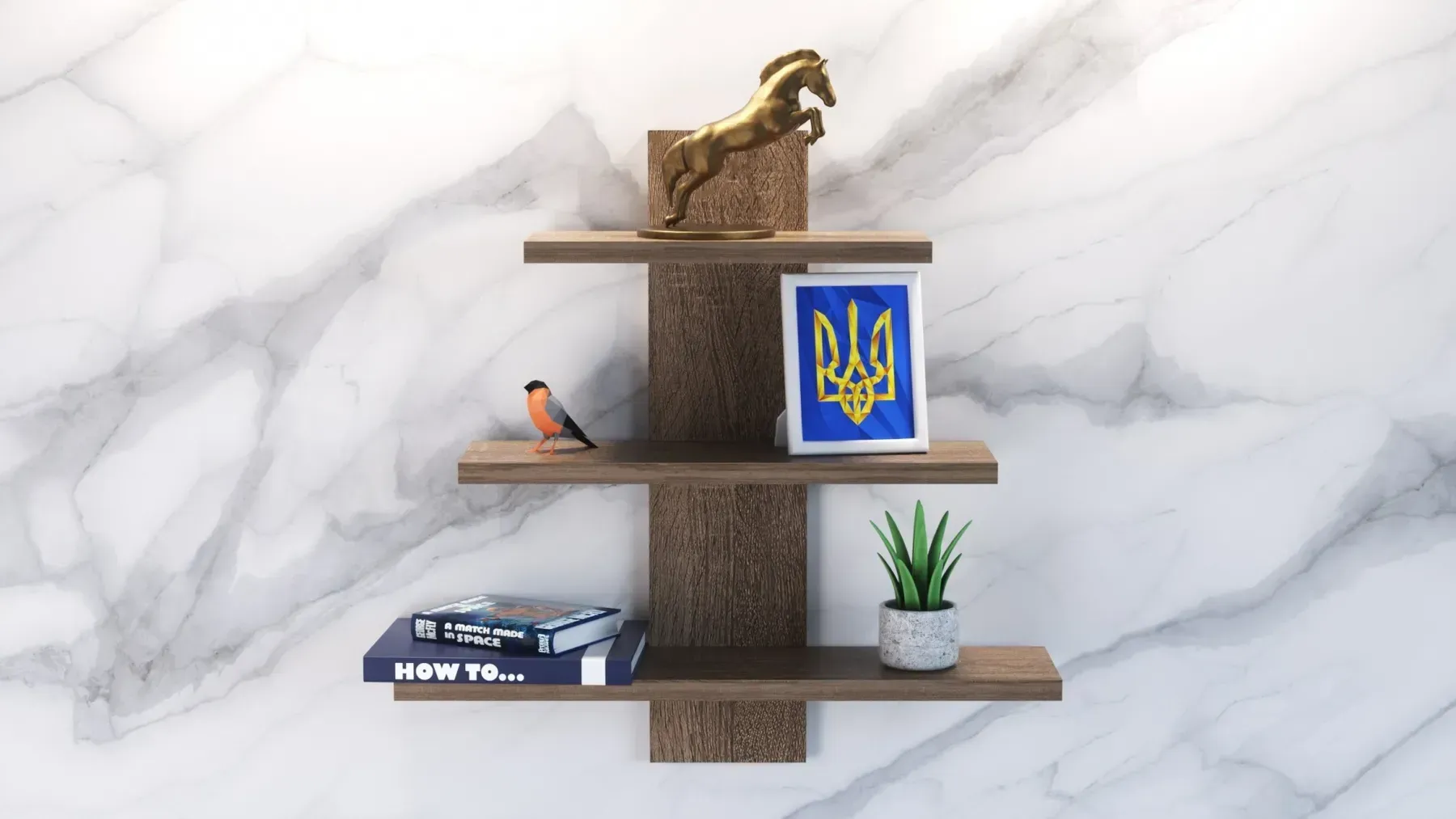 Полка навесная Kontinent П-1 50х14х50 см Дуб Сонома Трюфель (55751257)