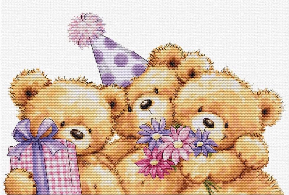 Набор для вышивания крестиком Luca-S Три медведя (B1411)