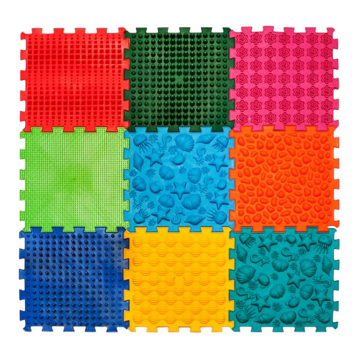 Развивающий коврик массажный Ortek ортопедический микс морской 9 эл. (OR00001224)