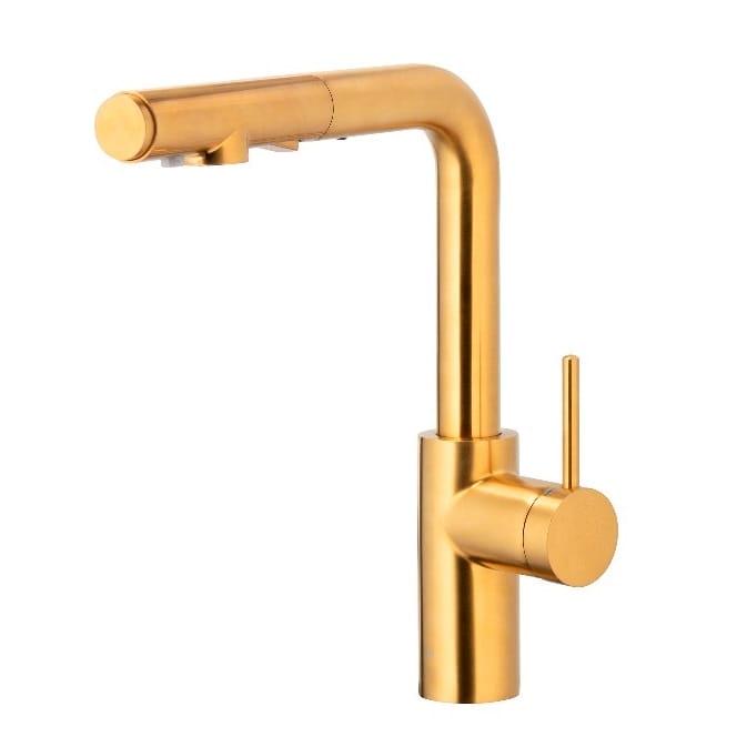 Смеситель для кухни KFA Armatura Duero Pure однорычажный Золотой матовый (TP-6623-114-31)