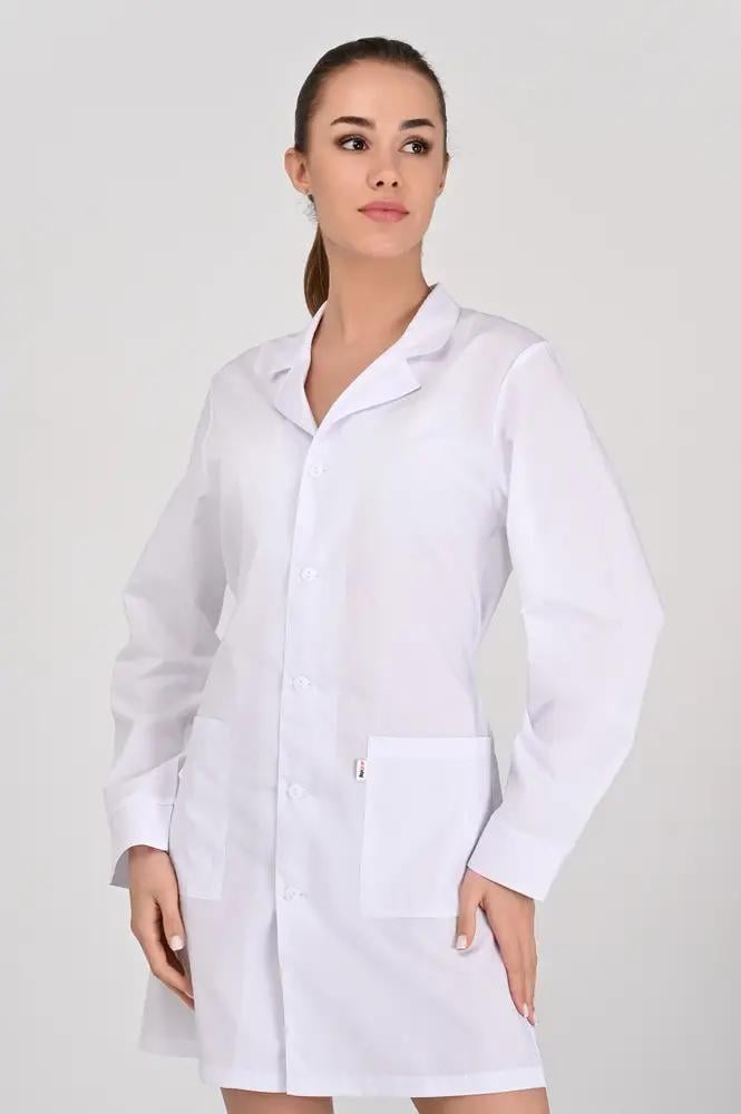 Халат тонкий TopLine Школьный на пуговицах длинный рукав р. 52 Белый (12934-(52)бел.) - фото 3 Халат тонкий TopLine Школьный на пуговицах длинный рукав р. 52 Белый (12934-(52)бел.) - фото 3
