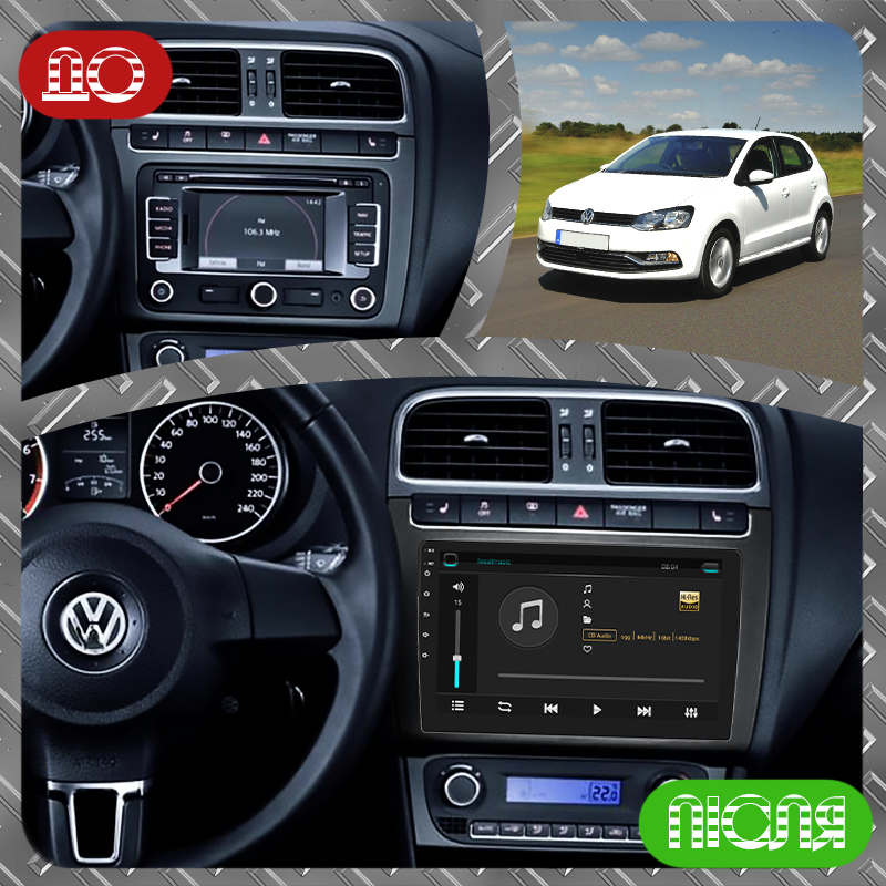 Автомагнитола штатная Lesko 4G/GPS/Wi-Fi для Volkswagen Polo V 2009-2015 6/128Gb 9" (1681111025) - фото 3